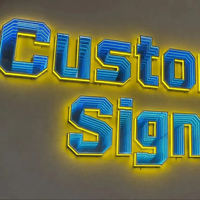 Lettre lumineuse LED pour enseigne 3D, logo tendance, enseigne lumineuse personnalisée rétroéclairée pour bureau, LED blanc chaud