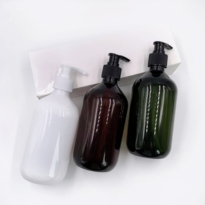 Bouteilles Distributrices de Savon Ambré Vert Noir 300ml 500ml, Flacons Rechargeables pour Shampooing, Gel Douche, Liquides, Lotion avec Pompe - Product Image 2