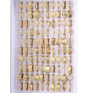 Anel de Moda por Atacado em Aço Inoxidável, Anel Vintage com Revestimento em Ouro 18K, Anel Geométrico Ajustável para Mulheres - Product Image 5