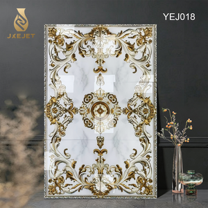 Baldosas de Porcelana Cristalizada Dorada Pulida con Diseño Floral 6 en 1, Medallones Cerámicos para Piso, Precio 1600x2400mm - Product Image 2