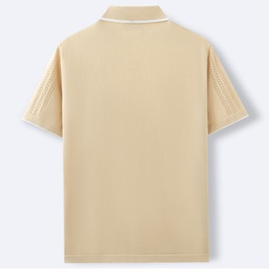 Camisa de <span class=keywords><strong>Hombre</strong></span> 100% Viscosa Hecha a Mano con Crochet, Estilo Vintage con Botones, Manga Corta, Tejido Espigado, Tipo Polo - Product Image 5