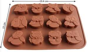 12구 다양한 동물 모양 부엉이 모양 실리콘 몰드 (사탕, 초콜릿, 수제 비누용) - Product Image 6