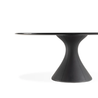 Table à manger ronde moderne de luxe pour 6 personnes, plateau en bois laqué ou en marbre, pour la maison et l'hôtel