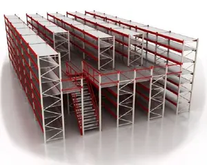 CE/ISO认证货架制造商仓库钢结构阁楼多层夹层平台货架