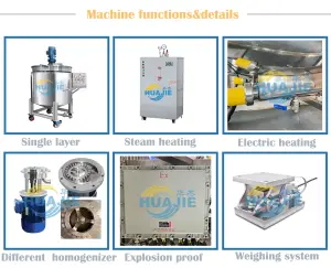 HUAJIE 10000L Machine à Agiter Liquide Industrielle pour Shampooing Liquide Lotion pour le Corps Gel Détergent