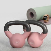 Kettlebell en fonte massif avec revêtement plastique pour l'entraînement des fessiers et les exercices de squat à domicile