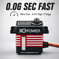 XQ-POWER Servo RC Mini Haute Vitesse 2007D32 1:24 Sans Noyau 9g Boîtier Entièrement Métallique 7KG 0.06Sec Couple Élevé pour Voiture SCX24 et Micro-Hélicoptère