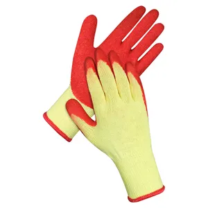 OEM Cotton Liner Látex Crinkle Revestido Mão Segurança Protetora Construção Industrial Labor Working Gloves
