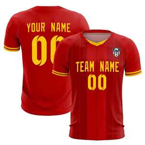 Maglie/Set da Calcio Personalizzati Classici a Righe Rosse - Product Image 1