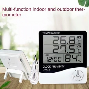 Chất lượng cao trong nhà ngoài trời nhiệt độ độ ẩm mét Đồng hồ báo thức dual-nhiệt độ hiển thị nhiệt kế điện tử-2 - Product Image 2