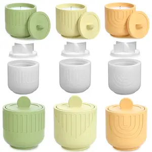 DIY Handmade Flower Pot Storage Box Candle Cup Silicone Mold For Plaster Gypsum Concrete