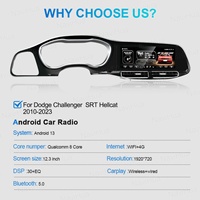 Radio Multimedia Android para Automóvil NaviHua de 12.3 Pulgadas para Dodge Challenger SRT Hellcat Hammerhead 2010-2023, Actualización del Monitor de Unidad Principal