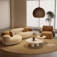 Ensemble de canapé modulaire moderne, nouveau design unique, tissu en velours, rembourrage en éponge, couleur galet, pour le salon