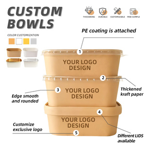 Nhà Máy Cung Cấp Biểu Tượng Tùy Chỉnh Phân Hủy Sinh Học Kraft Giấy Hộp Ăn Trưa Hot Bán Vuông Hình Chữ Nhật Take-out Hình Dạng Cho Salad Đường - Product Image 4