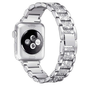 Correa de Reloj de Acero Inoxidable con Relieve 3D y Diamantes para <span class=keywords><strong>Apple</strong></span> <span class=keywords><strong>Watch</strong></span> 6, <span class=keywords><strong>SE</strong></span>, 7, 8, 9 y Ultra - Product Image 5