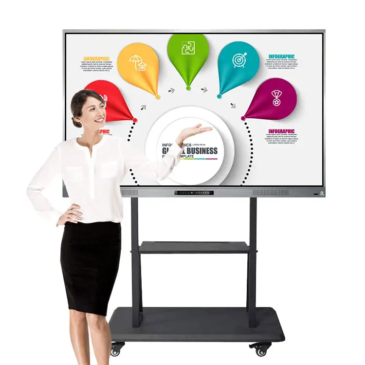 Tablero inteligente interactivo para educación, pantalla táctil de 65 '', 75'', 86''
