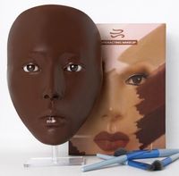 Masque de pratique de maquillage en silicone professionnel, texture réaliste en cuir pour les débutants, formation de mannequin
