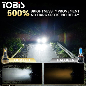 Đèn pha đèn pha LED yobi Đèn flash tự làm màu trắng + Ánh sáng màu vàng ứng dụng điều khiển 6000K-3000K nâng cấp đèn pha xe hơi 150W 15000lm H7 H4 H11 LED - Product Image 4