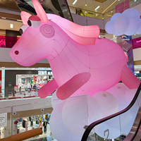 Sculpture gonflable Airvon Poney Rose, style nuage mignon, attraction pour la promotion d'événements