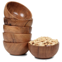 Vente en gros Mini bol à trempette en bois d'acacia massif écologique et poli