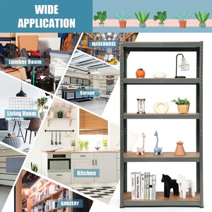 מדפי מתכת קלים מתכווננים מפלדה MDF, מדפים מגולוונים בעלי <span class=keywords><strong>5</strong></span> שכבות, מדפי מתכת למוסך, מדפי תצוגה מפלדה לבית - Product Image 5