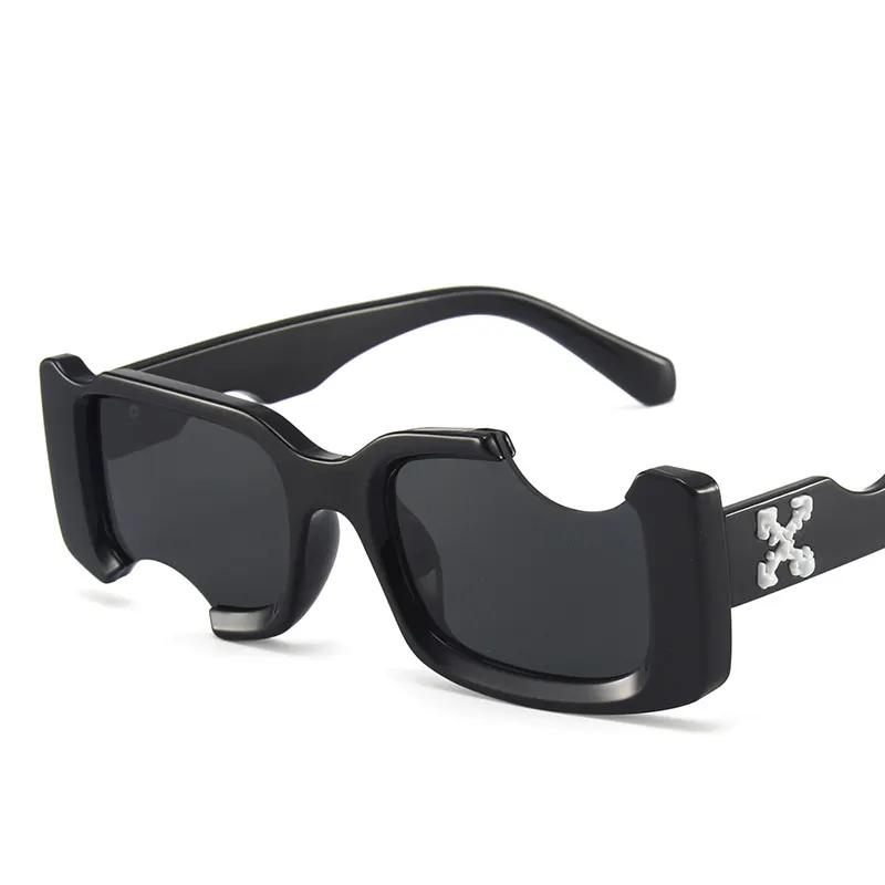 new personality notch square sunglasses 2022 small frame fashion sunglasses custom logo brand sun glass eyewear
