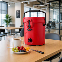 Seau isotherme rotomoulé moderne et économique rouge de 3,5 gallons avec robinet, boîte de rangement d'eau réutilisable pour entreprise, bureau, hôpital