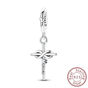 Venta al por mayor de dijes de plata de ley 925 con circonita cúbica rosa, lazos, flores, elefantes, y cuentas colgantes con la inscripción 'MAMÁ' para la creación de pulseras DIY y como regalo - Product Image 2