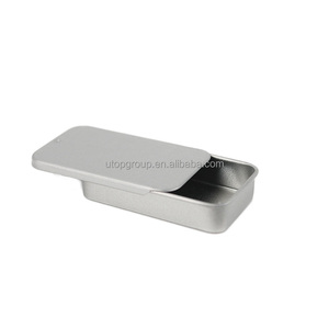 Contenitore in scatola di latta regalo scorrevole da 16ml scatola di latta incernierata quadrata rettangolare in metallo stampata personalizzata per confezione regalo di colore argento - Product Image 6