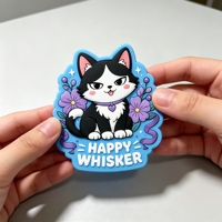 Autocollant pour téléphone, ordinateur portable, bouteille d'eau, décoration de cadeau, motif de dessin animé mignon personnalisé, durable, imperméable, écologique, en PVC
