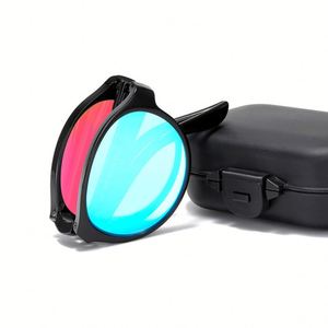 Gafas Plegables Personalizadas con Logotipo 2025 para Hombre y Mujer, Gafas para Daltonismo con Marco Redondo Plegable, Color Rojo Verde, con Caja - Product Image 5