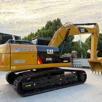 Excavadora de cadenas Caterpillar CAT 324D usada en oferta, máquina original CAT324D con pocas horas de trabajo, disponible en stock.