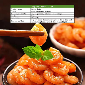 Venta al por mayor saludable 216g productos Konjac camarones vegetarianos y camarones picantes caja embalaje sabor salado para adultos - Product Image 4