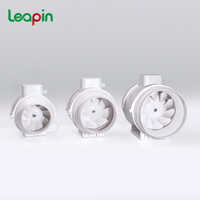 Leapin Mini extracteur d'échappement de ventilation d'air 100-315mm mix Flow Inline Duct Fan pour cuisine ménage salle de bain