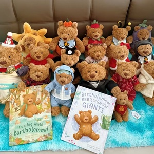 Ours en peluche personnalisé <span class=keywords><strong>bleu</strong></span> avec capuche, jouet en peluche doux, poupée en peluche, cadeau pour bébé, fabricant de peluches promotionnelles, vente en gros - Product Image 1