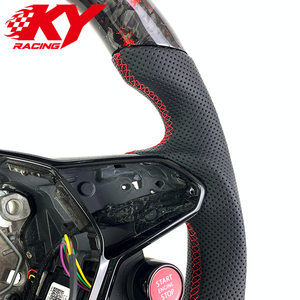 Volant sport racing personnalisé en cuir et fibre de carbone forgée rouge pour Volkswagen MK8 8.5 Golf GTI R Arteon Jetta GLI ID4 - Product Image 3