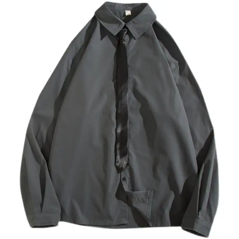 Любителей Весна Dk / JK школьная униформа для мужчин и женщин, для влюбленных, рубашка с длинными рукавами для студентов класса): черная футболка с надписью