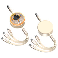 Nouveau câble de données rétractable 3-en-1 5A Type-C, capsule spatiale astronaute, charge rapide 100W, conducteur en cuivre pur pour iOS et ordinateur