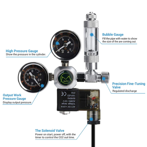 MUFAN MF0407 W21.8 220V akvaryum <span class=keywords><strong>CO2</strong></span> regülatörü manyetik Solenoid çek valf akvaryum kabarcık sayacı balık tankı aracı - Product Image 5