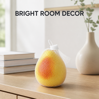 Décoration de Fruits Artificiels en Mousse Souple à Presser, Façon Pomelo, Filet en Maille, Jaune Soleil, Agrumes, Jouets Squishy pour la Maison, la Cuisine et la Table
