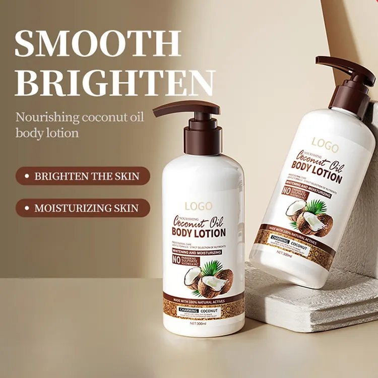 Private Label Atacado Remover Dark Spots Hidratante Nutritivo Olive Lightening Creme coco Whitening Loção Corporal