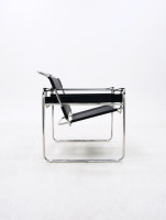 Fauteuil de salon classique de style Bauhaus, fauteuil d'appoint en acier tubulaire