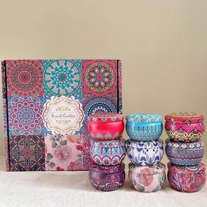 Nouvelles bougies parfumées Emballage métallique rétro créatif Non toxique Fleurs Bougies parfumées au soja - Product Image 4