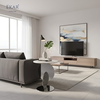 Meubles EKAR |   Marbre Moderne Eclipse &amp;   Table d'appoint géométrique chromée sur piétement
