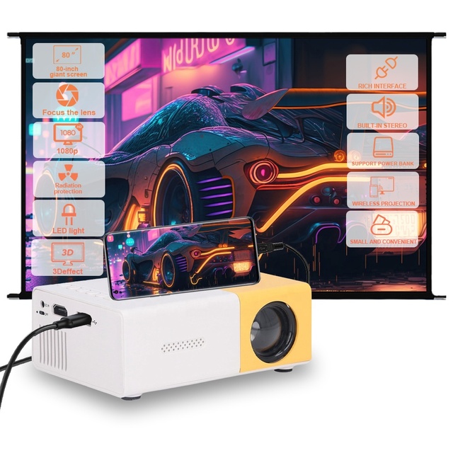 Mini Projector YG300 Pro Portable 480x272 Mini Proyector Outdoor Kids Home Theater Projector