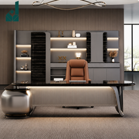 Bureau de direction moderne JQYX avec chaise, design panneau, bois laqué, sensation de luxe haut de gamme, garantie 3 ans
