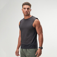 Débardeur de sport pour homme à séchage rapide, personnalisable avec logo, avec empiècements, sans manches, à coupe large pour l'entraînement musculaire