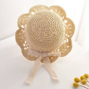 <span class=keywords><strong>Chapeau</strong></span> de paille d'été pour enfants, <span class=keywords><strong>chapeau</strong></span> de soleil à large bord pour princesse, <span class=keywords><strong>chapeau</strong></span> respirant en dentelle avec nœud pour bébés filles, idéal pour les voyages et la plage - Product Image 3