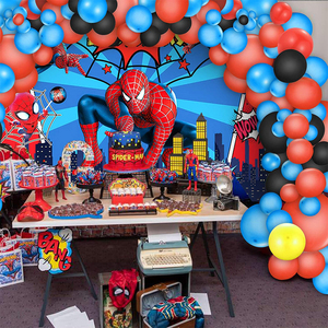 Nuovo Set di Palloncini Arco di Spider-Man Blu e Rosso con Palloncini Rossi, Blu e Neri per Celebrazioni di Halloween e Capodanno Cinese - Product Image 4