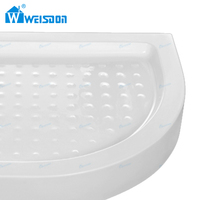 Weisdon Base de douche en acrylique blanc Durable de style africain asiatique anti-silp égouttoir d'angle